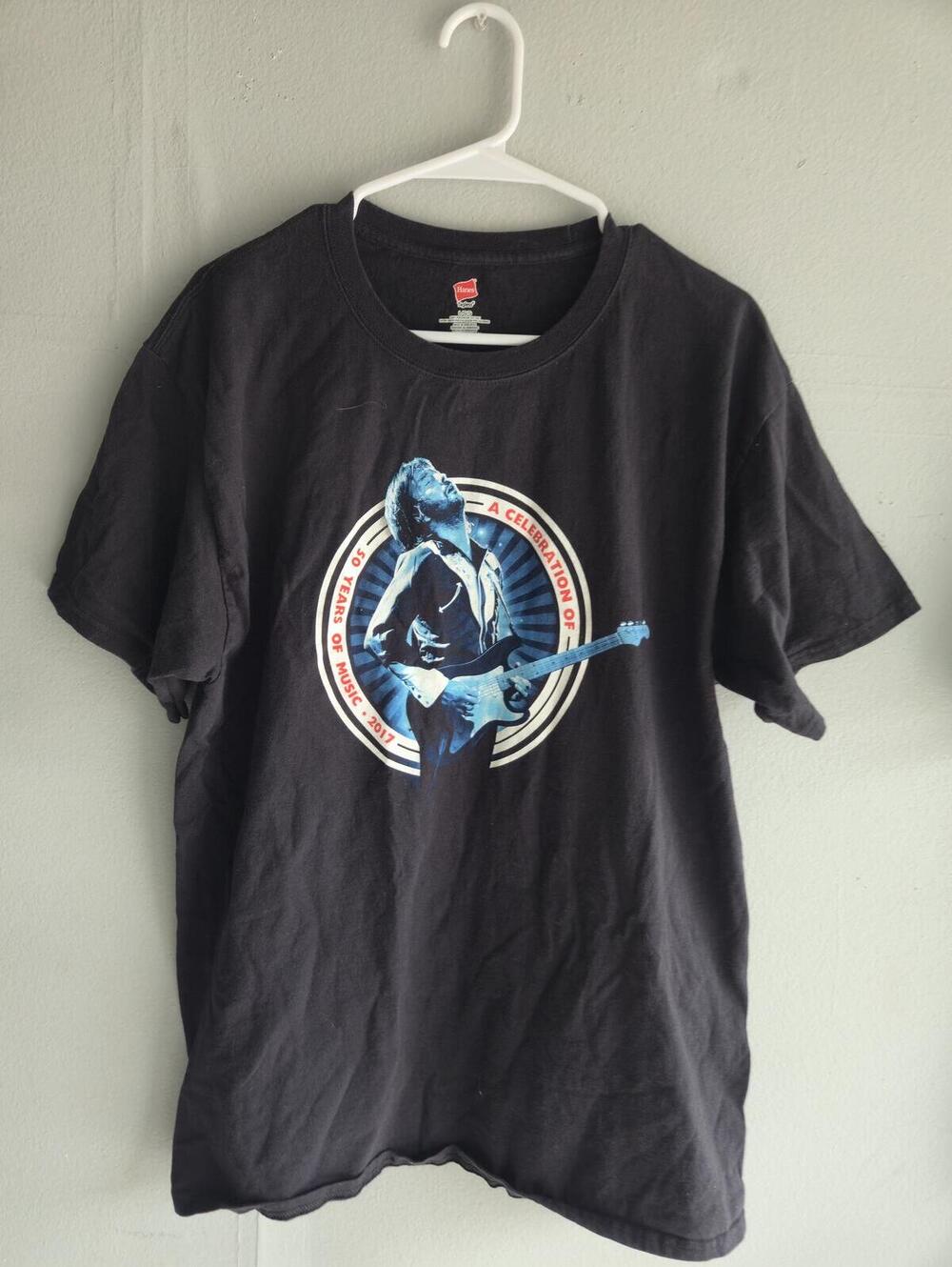 Eric Clapton 2017 Tour Black Graphic T-Shirt Mens Size Large